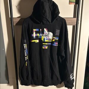 The North Face Black Hoodie with Multicolor Graphic